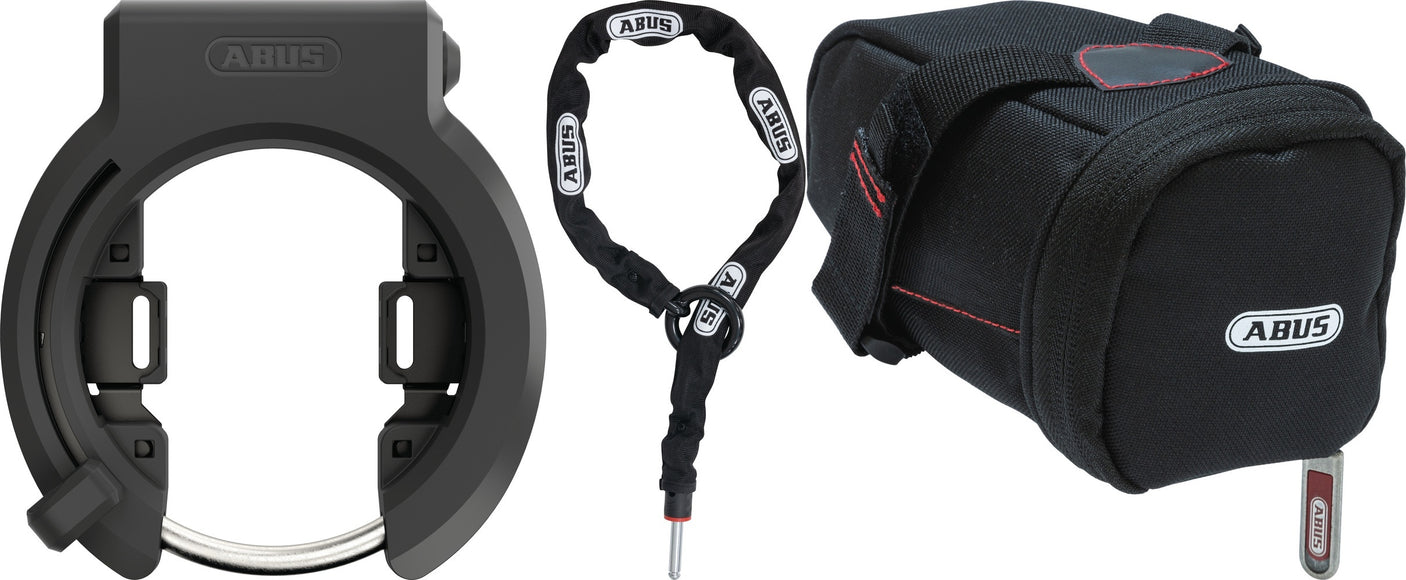 Abus Granit XPlus™ 6950M NR BK AM Rahmenschloss + 6KS/100 Anschlusskette + ST 5950