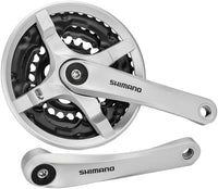 Shimano FC-TY501 Kurbelgarnitur 6/7/8-fach 42-34-24 Zähne mit Kettenschutzring silber – aktuelle Variante