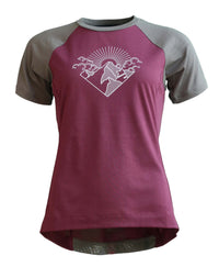 Zimtstern PureFlowz Shirt SS Wmns | Damen Radtrikot kurzarm | Windsor Wine/Dusty Olive – aktuelle Variante