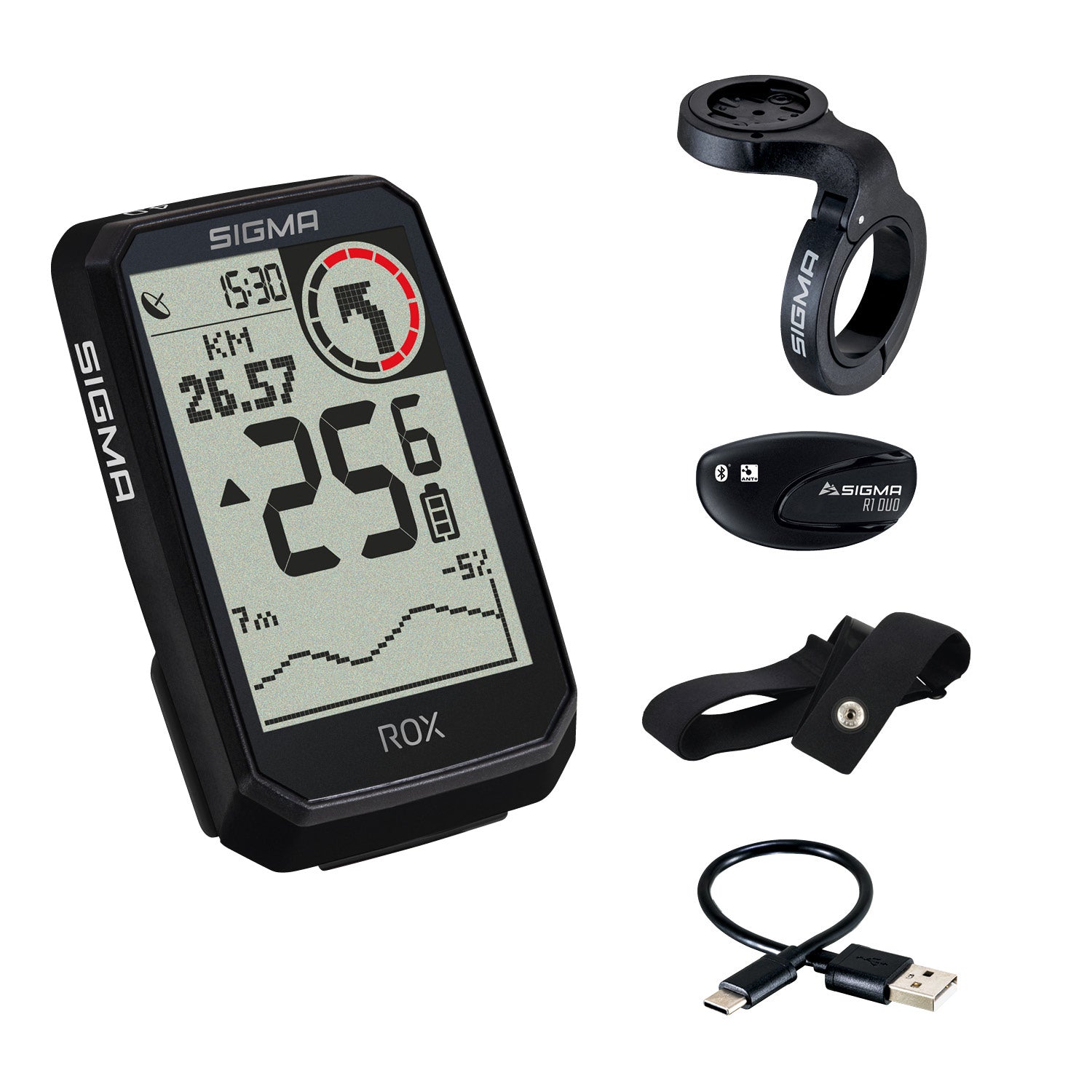 Sigma ROX 4.0 Endurance Navigationscomputer HR Set  schwarz