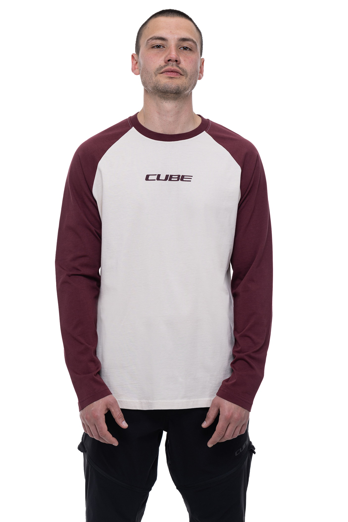 CUBE Organic Longsleeve red´n´beige